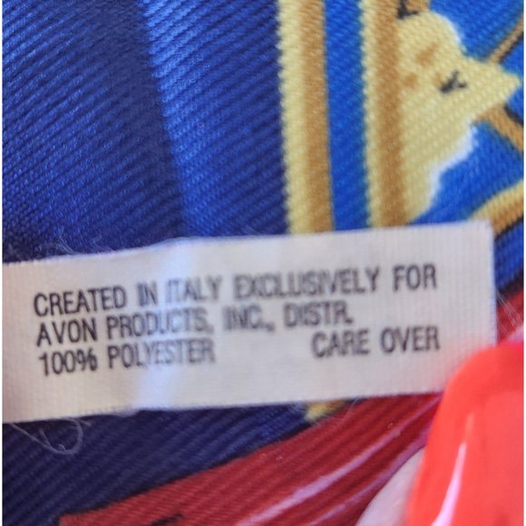 Vintage Avon 1980s Scarf Made in Italy Excusively for Avon Rectangle 11" x 54" - Picture 8 of 10
